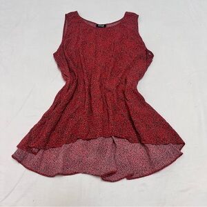 a.n.a Red and White Patterned Top